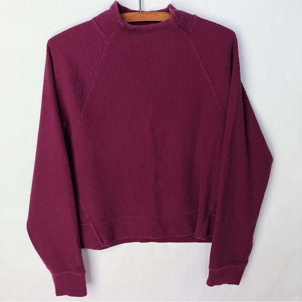 Calia Burgundy Long Sleeve Mock Neck Top